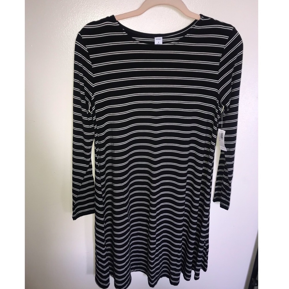 Long sleeve striped flowy dress